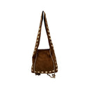 SAC A MAIN EN CUIR CLOUTÉ OR - MODÈLE "ALEXA"