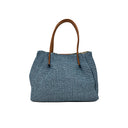 SAC A MAIN RAPHIA GARNI CUIR