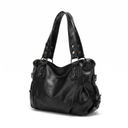 Slouchy Faux Leather Hobo Bag – Black Everyday Casual Shoulder Bag