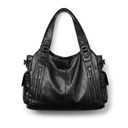 Slouchy Faux Leather Shoulder Bag – Black Everyday Casual Hobo Bag