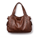 Slouchy Faux Leather Shoulder Bag – Black Everyday Casual Hobo Bag