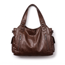 Slouchy Faux Leather Shoulder Bag – Black Everyday Casual Hobo Bag